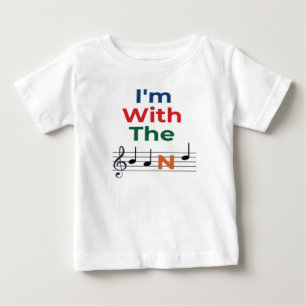 私はカラフルバンド音楽ノートの音楽ユーモアを持っている ベビーTシャツ