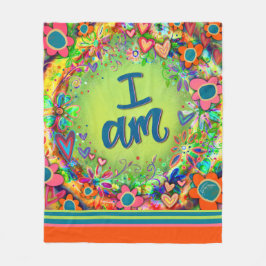 私はカラフルフローラインスピレーション フリースブランケット