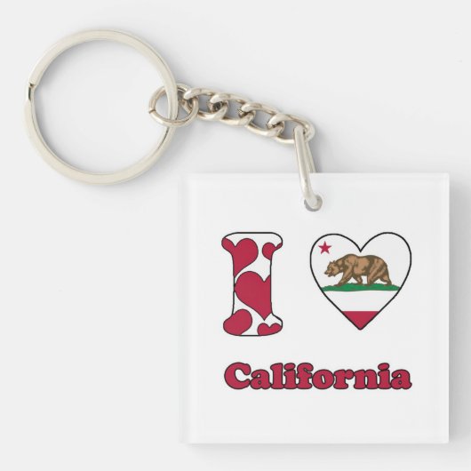 私はカリフォルニアが大好きだ キーホルダー (正面)