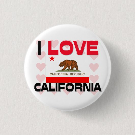 私はカリフォルニアを愛します 缶バッジ (正面)