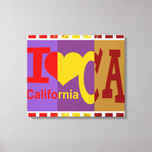 私はカリフォルニアを愛ポップ・アートのしている – art 2 キャンバスプリント