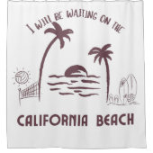 私はカリフォルニアビーチSで待モダンつ シャワーカーテン (正面)