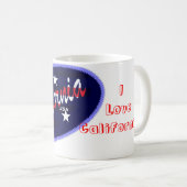 私はカリフォルニアマグを愛します コーヒーマグカップ (正面右)