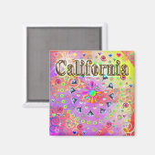 私はカリフォルニアラッキーゴールデンマグネットを愛している マグネット (正面/裏面)