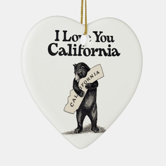 私はカリフォルニア力強い抱擁愛します セラミックオーナメント (右)