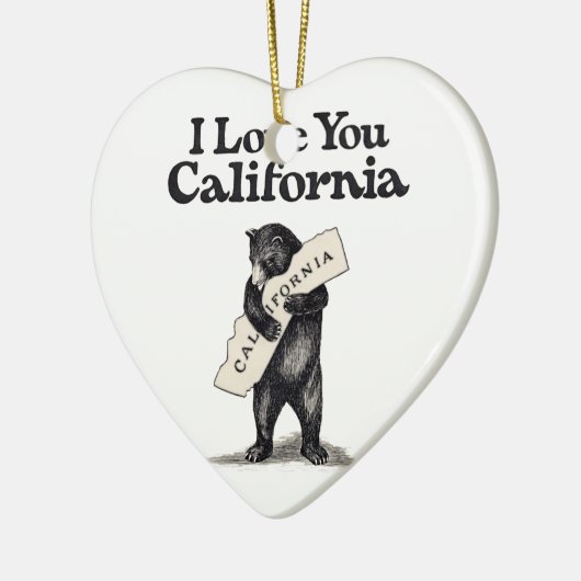 私はカリフォルニア力強い抱擁愛します セラミックオーナメント (左)