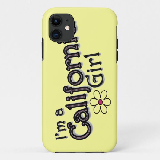 私はカリフォルニア女の子、花、黄色いiPhoneカバーです Case-Mate iPhoneケース (裏面)