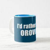 私はカリフォルニア州オロヴィルにいる方が良い ツートーンマグカップ (正面左)