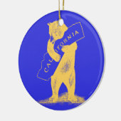 私はカリフォルニア愛します--青および金ゴールド セラミックオーナメント (左)