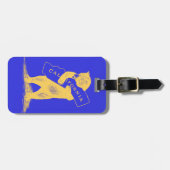 私はカリフォルニア愛します--青および金ゴールド ラゲッジタグ (正面横)