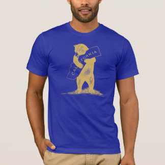 私はカリフォルニア愛します--青および金ゴールド Tシャツ