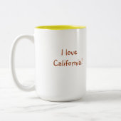私はカリフォルニア-マグ--を愛します ツートーンマグカップ (左)