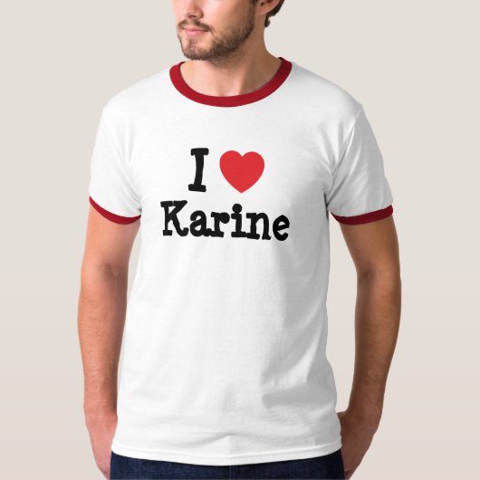 私はカリーヌハートTシャツが大好き Tシャツ (正面)
