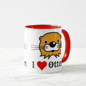 私はカワウソが大好きだ。カワーター野生生物保護 マグカップ (正面右)