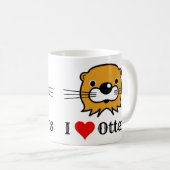 私はカワウソが大好きだ。感謝の意。Loves Otters コーヒーマグカップ (正面右)