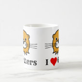 私はカワウソが大好きだ。感謝の意。Loves Otters コーヒーマグカップ (中央)