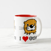 私はカワウソが大好きだ。野生生物の保護 ツートーンマグカップ (正面右)