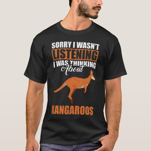 私はカンガルー聞の事が考える悪かった Tシャツ (正面)