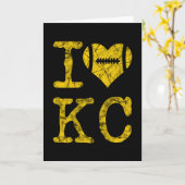 私はカンザスシティハートバレンタインデーが大好き カード (黄色い花)