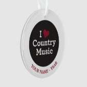 私はカントリーミュージックを愛します オーナメント (正面)
