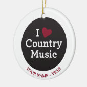 私はカントリーミュージックを愛します セラミックオーナメント (左)