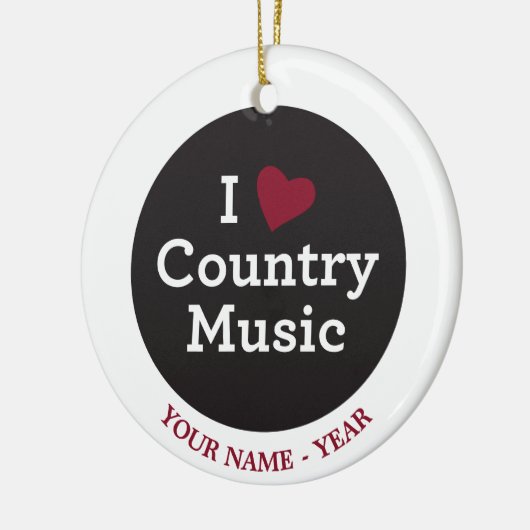 私はカントリーミュージックを愛します セラミックオーナメント (左)