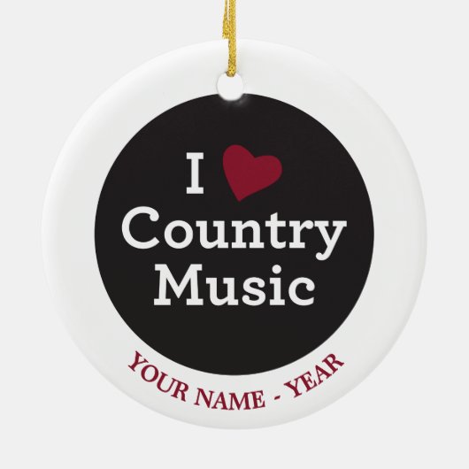 私はカントリーミュージックを愛します セラミックオーナメント (裏面)