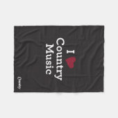 私はカントリーミュージックを愛します フリースブランケット (正面(横))