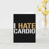 私はカーディオおもしろいフィットネス重量挙げボディービル嫌い カード (黄色い花)