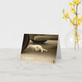 私はカード-孤独な猫--を恋しく思います カード (黄色い花)