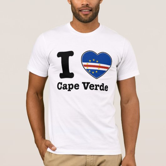 私はカーボベルデ共和国を愛します Tシャツ (正面)