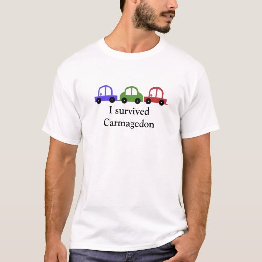私はカーマゲドンを生き延びた Tシャツ (正面)