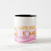 私はガザが大好き ツートーンマグカップ (中央)