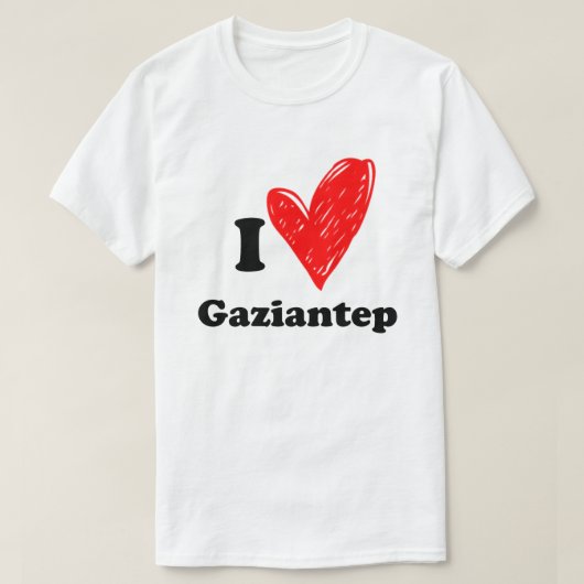 私はガジアンテプTシャツが大好きです Tシャツ (デザイン正面)