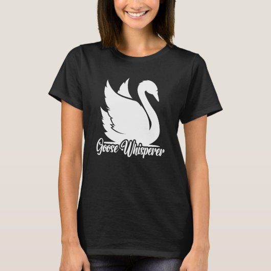 私はガチョウの小声の水鳥の動物ガチョウ Tシャツ (正面)