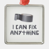 私はガムテープとの何でも固定してもいいです メタルオーナメント (正面)