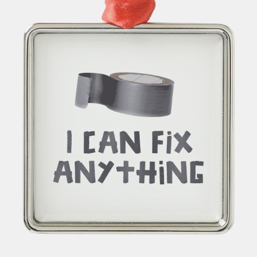 私はガムテープとの何でも固定してもいいです メタルオーナメント (正面)