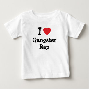 私はガングスターハートが大好パーソナライズされたき ベビーTシャツ