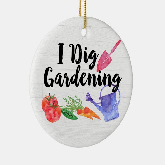 私はガーデニングかわいいガーデンギフトガーデナーを掘る セラミックオーナメント (右)