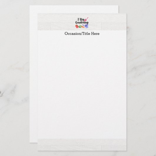 私はガーデニングかわいいガーデンギフトガーデナーを掘る 便箋 (正面/裏面)