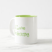 私はガーデニングが大好き2トンのマグカップ ツートーンマグカップ (正面左)
