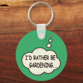 私はガーデニングのおもしろいことわざ キーホルダー (正面)