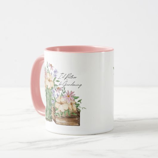 私はガーデニングの水彩画を好む マグカップ (正面左)