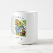私はガーデニングを好む！かわいいフローラコーヒーマグ コーヒーマグカップ (正面左)