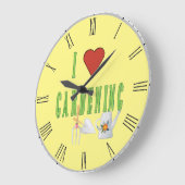 私はガーデニング図解入りの、写真付きの文字 ラージ壁時計 (傾斜)