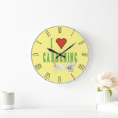 私はガーデニング図解入りの、写真付きの文字 ラージ壁時計 (ホーム)