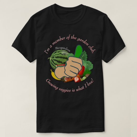 私はガーデン・クラブのメンバー愛の野菜DK Tシャツ (デザイン正面)