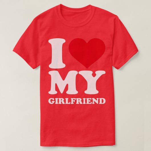 私はガールフレンドが大好き Tシャツ (デザイン正面)