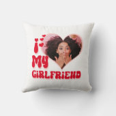私はガールフレンドが大好カスタムきおもしろい クッション (裏面)