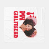 私はガールフレンドが大好カスタムきおもしろい フリースブランケット (正面(横))